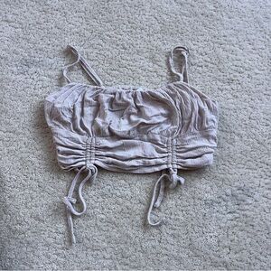 Ruched Light Gray Women's Top